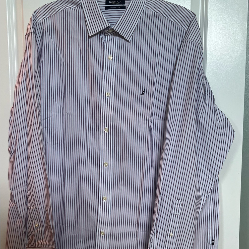 Nautica Casual Button Down. Size 17 34/35. 100% cotton. Never been worn. NWOT